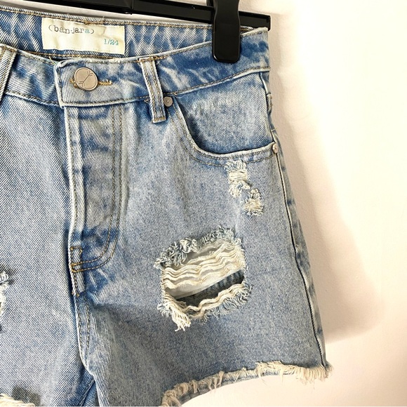 banjara High Waist Button Fly Jean Shorts - Picture 3 of 4